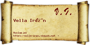 Vella Irén névjegykártya
